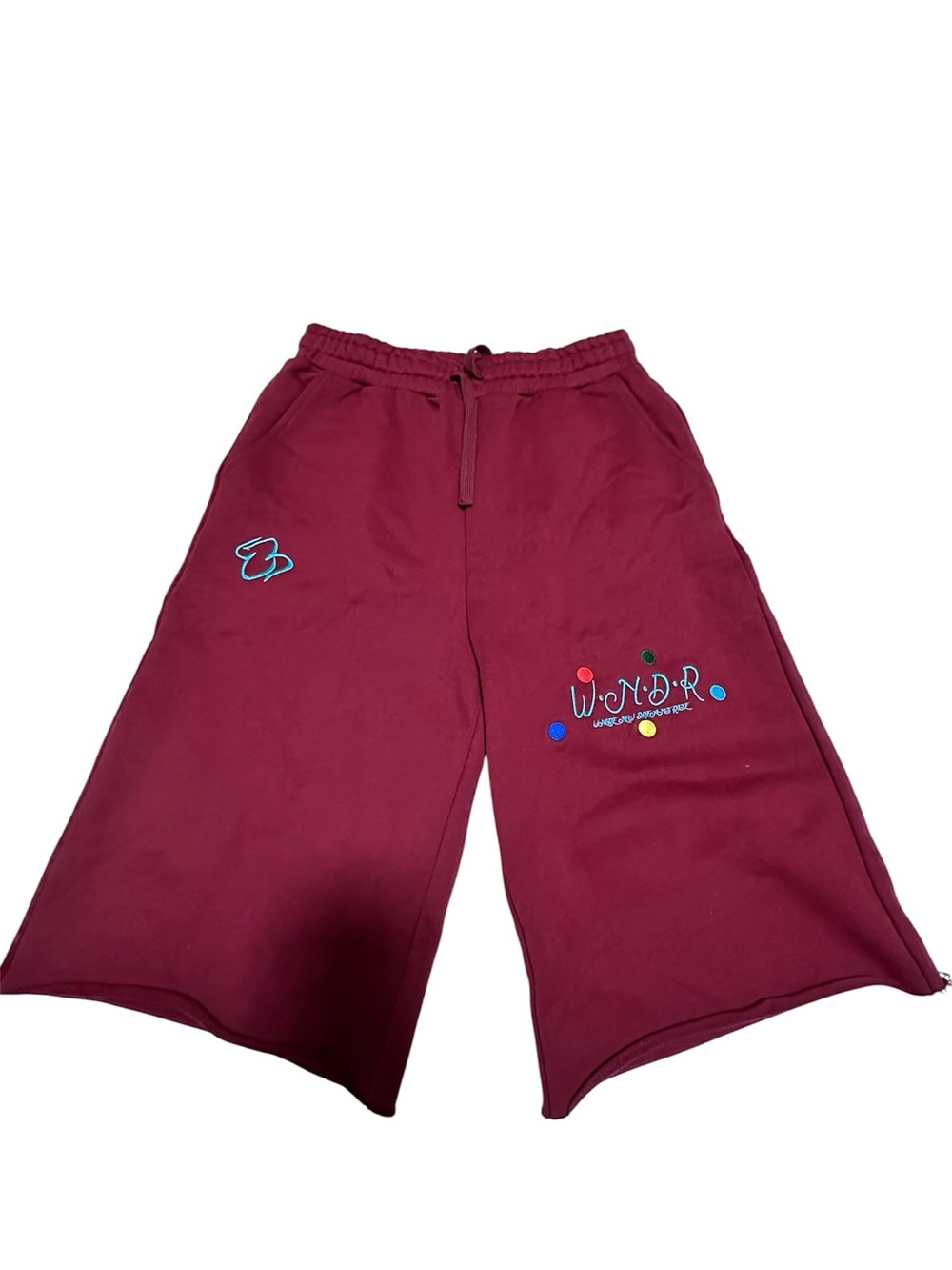 4Wonder Loungewear  Burgundy Wide-Leg Sweat Capri